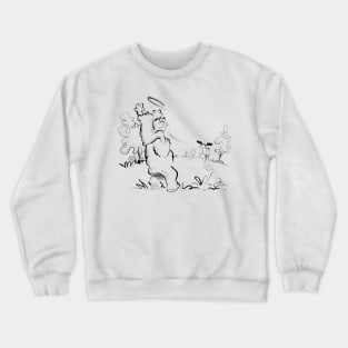 Bears and Moose Playing Frisbee Crewneck Sweatshirt